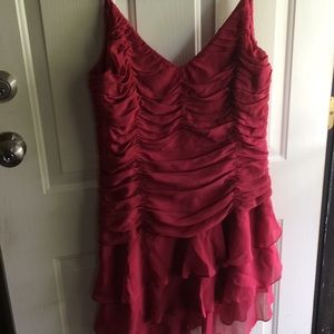 Talbots Silk Dress 14 Ruching Spaghetti Straps